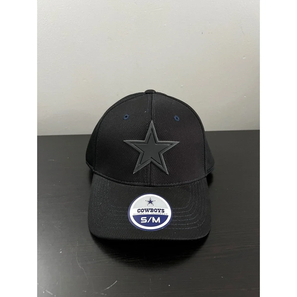 Dallas Cowboys Authentic Headwear Black Stretch Fit Mesh Cap Hat S/M Star Logo